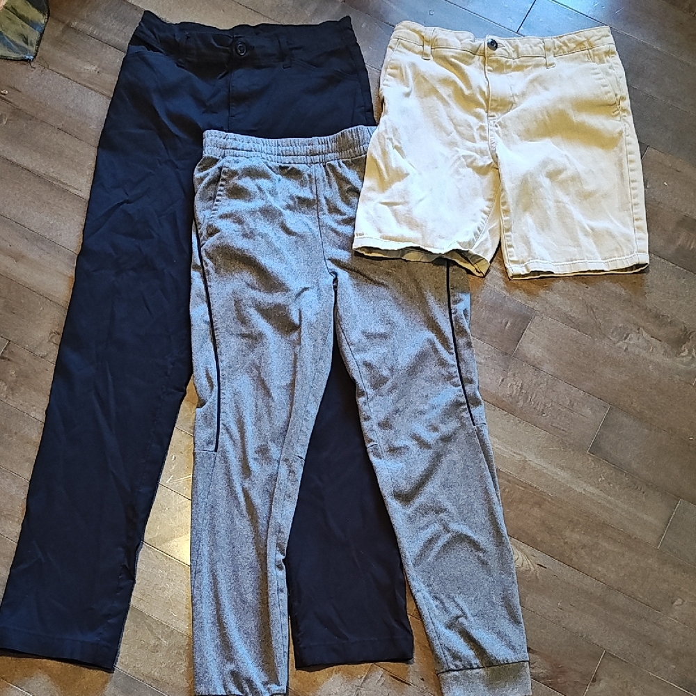Set of Three Bottoms - Black, Gray, and Cream Boys 14-16